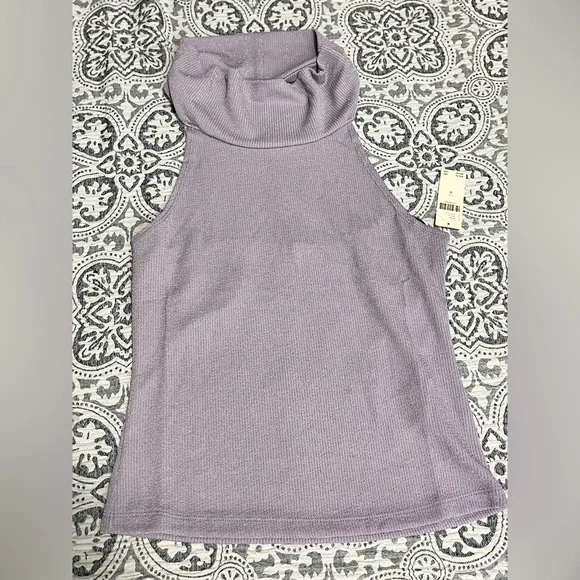 Pilcro Anthropologie Halter Cowl-Neck Top Dusty Lilac Purple Sparkle Medium NWT - Picture 4 of 10